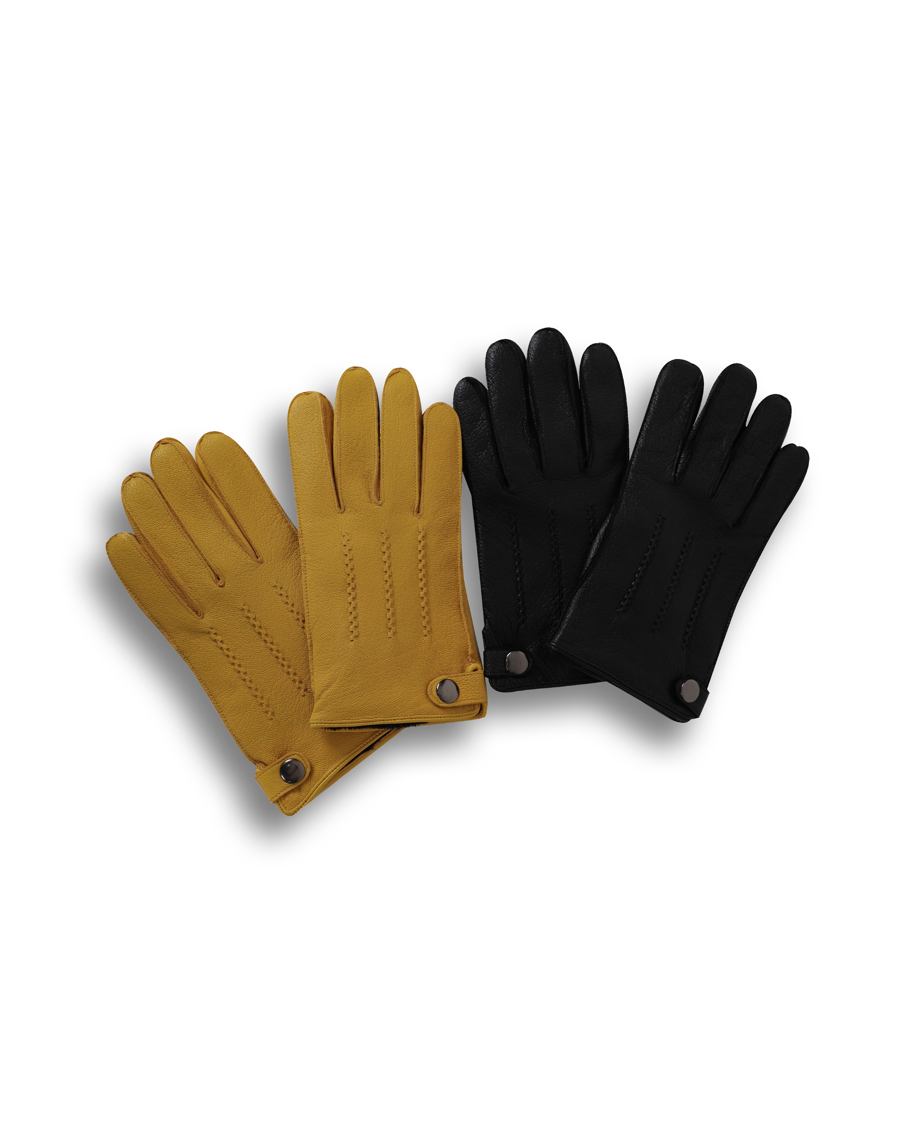 VIDD Pure Leather Winter Gloves (Black/Yellow)